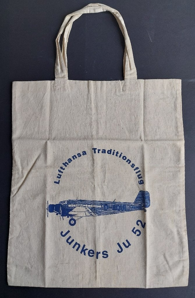 Stoffen tas van een Lufthansa Junkers Ju 52 (LU68), Verzamelen, Luchtvaart en Vliegtuigspotten, Ophalen of Verzenden, Gebruikt