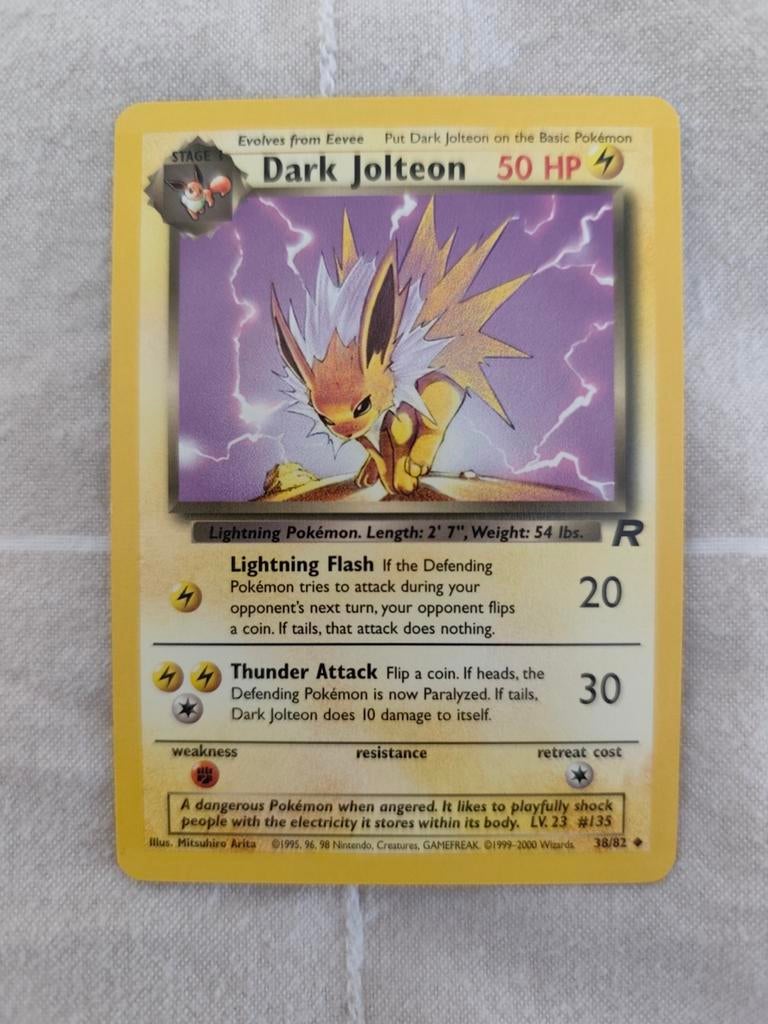 Dark Jolteon 38/82 Pokémon Team Rocket kaart, Verzenden, Zo goed als nieuw