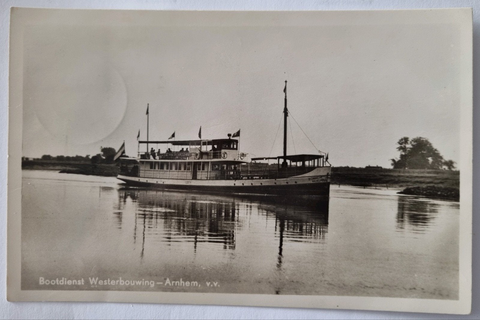 Krt. Bootdienst Westerbouwing-Arnhem v.v. (1955), Verzamelen, Ophalen of Verzenden, 1940 tot 1960, Gelopen, Gelderland