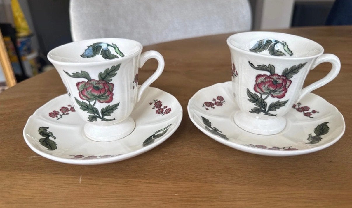 Wedgwood Mandarin kop en schotel - set van 2, Klassiek, Ophalen of Verzenden, Zo goed als nieuw, Kop(pen) en/of Schotel(s)