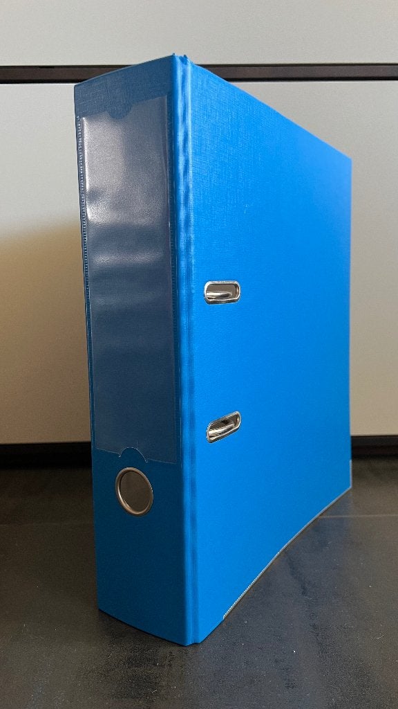 Ordner voor A4 kleur Blauw 2 Rings Rugbreedte 72 mm, Ophalen, Zo goed als nieuw