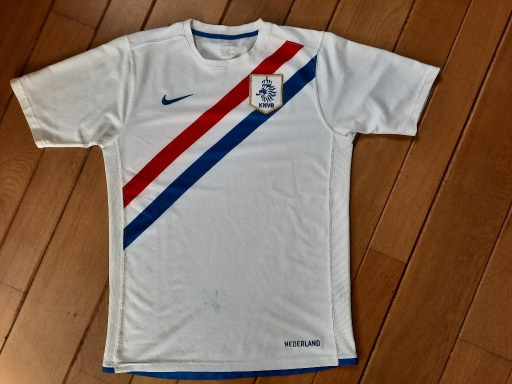 NIKE t- shirt wit rood blauw KNVB maat 158 - 170, Jongen of Meisje, Ophalen of Verzenden, Zo goed als nieuw, Shirt of Longsleeve