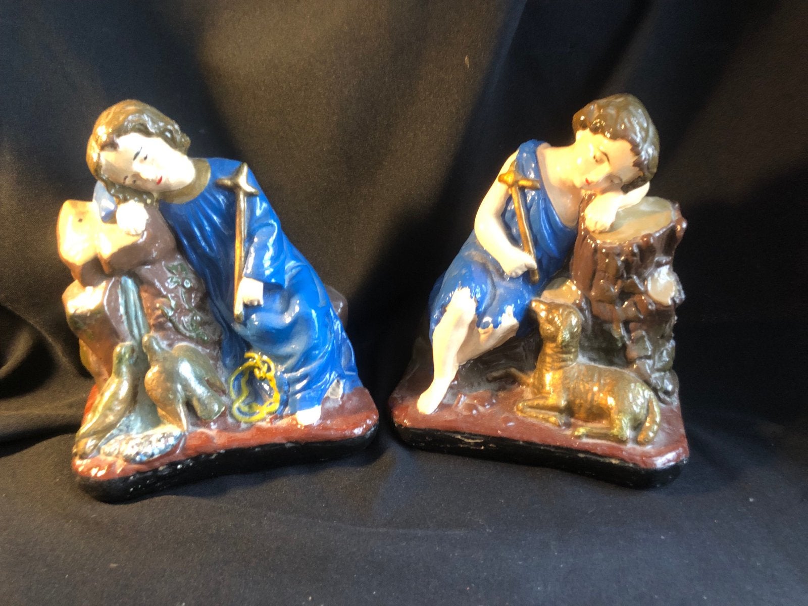 Twee gipsen beeldjes: Jezus en Sint Janneke, Ophalen of Verzenden