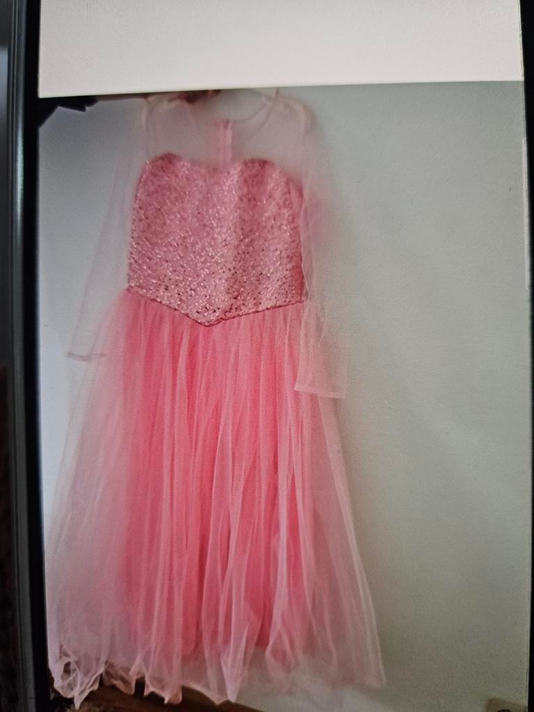 Roze frozen meisjes jurk, Ophalen, Zo goed als nieuw, Maat 34 (XS) of kleiner, Roze