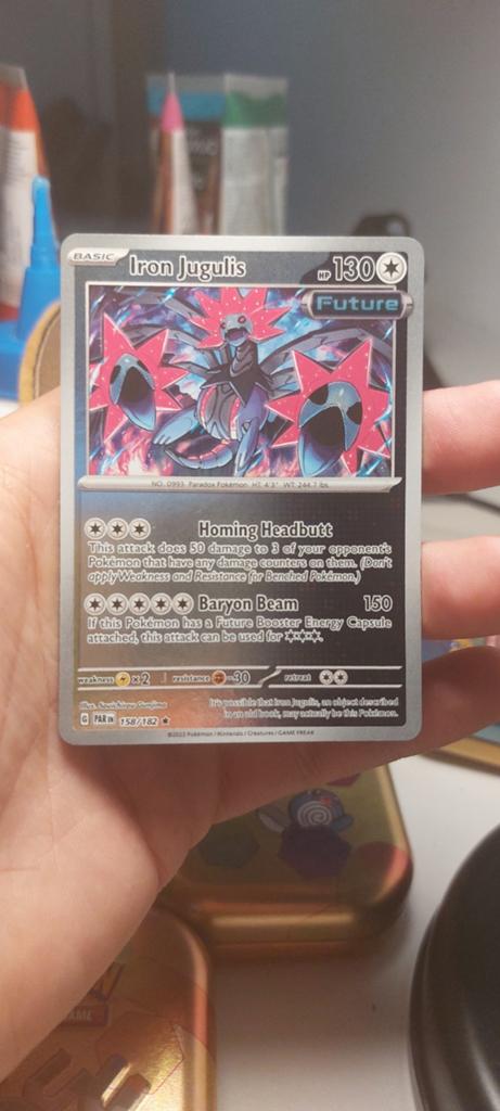 Iron Jugulis Pokémon Kaart - Paradox Rift 158/182, Ophalen of Verzenden, Zo goed als nieuw, Losse kaart
