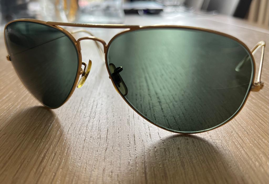Ray Ban Aviator 3025 USA Bausch & Lomb vintage izgs, Ophalen of Verzenden, Zo goed als nieuw, Groen, Ray-Ban