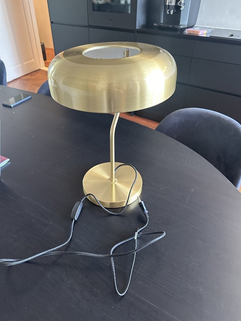 Dutchbone Eclipse tafellamp goud / messing – E27 fitting, Ophalen, Gebruikt, Overige merken, Goud