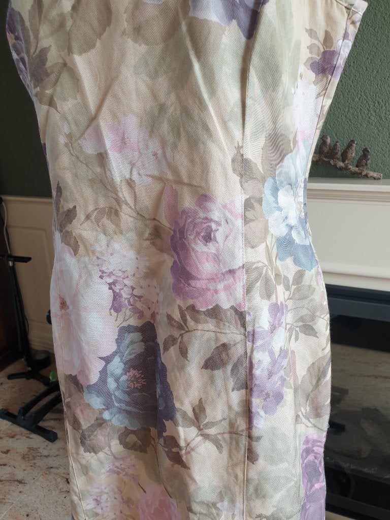 Scarva schilderachtige pastel lila beige jurk M 38, Maat 38/40 (M), Verzenden, Scarva, Beige