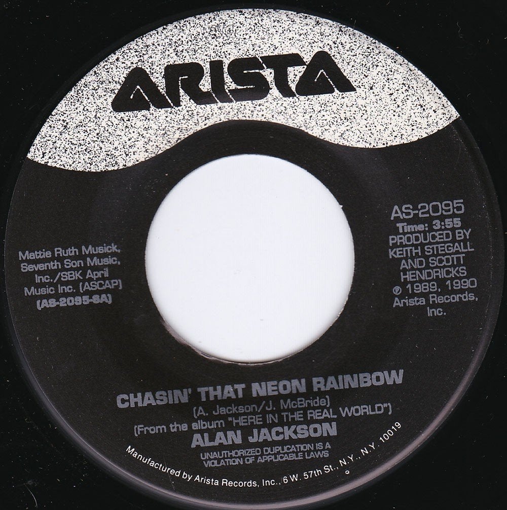 Alan Jackson - Chasin' That Neon Rainbow 7", Ophalen of Verzenden, Zo goed als nieuw, 7 inch, Country en Western