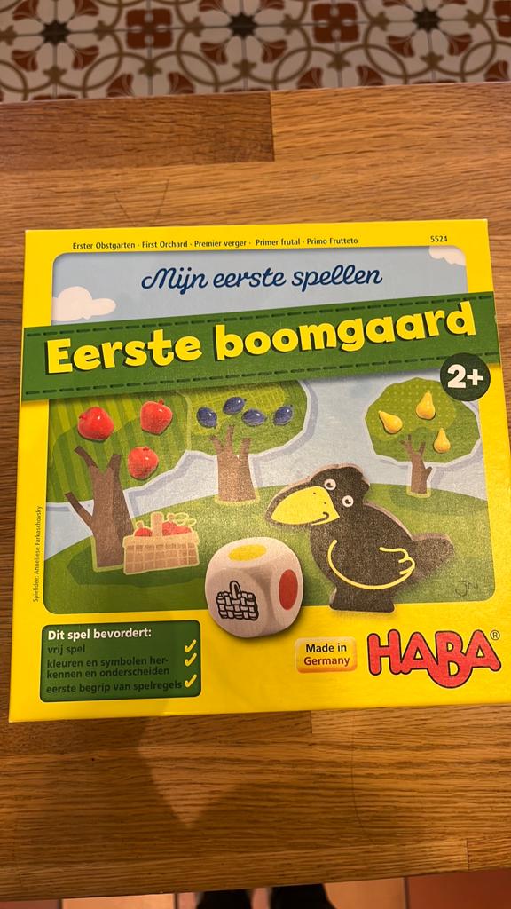 HABA Mijn Eerste Boomgaard - Educatief Spel voor Peuters, Een of twee spelers, Ophalen of Verzenden, Zo goed als nieuw