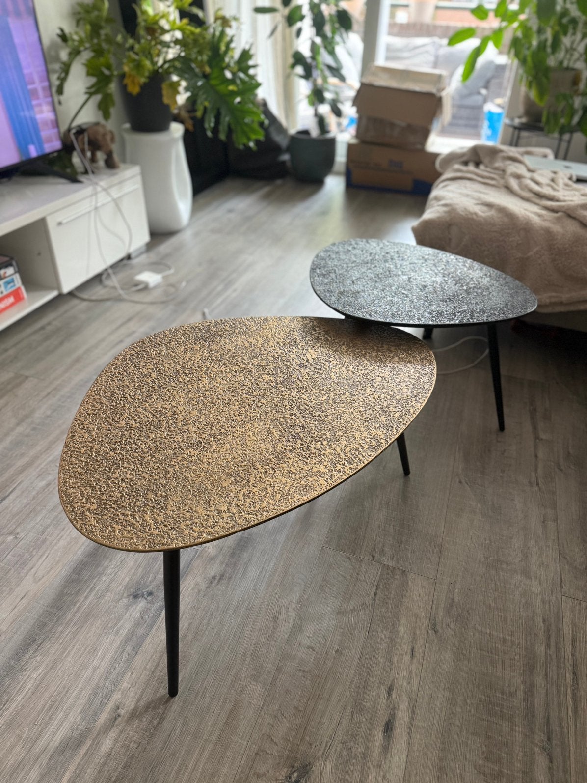 Piet Klerkx Bijzettafels set van 2, Ophalen, 50 tot 100 cm, Rond, Zo goed als nieuw