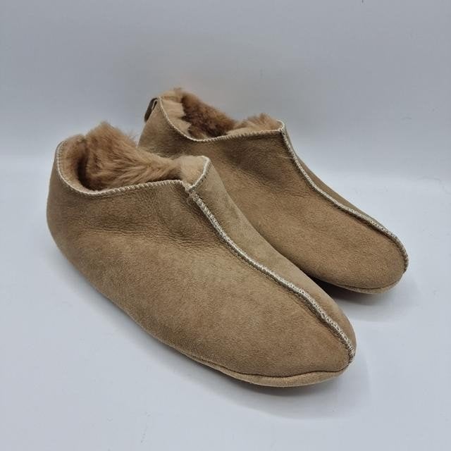 Warme pantoffels van schapenwol en leer - Maat 46, Overige kleuren, Geen merk, Ophalen of Verzenden, Nieuw