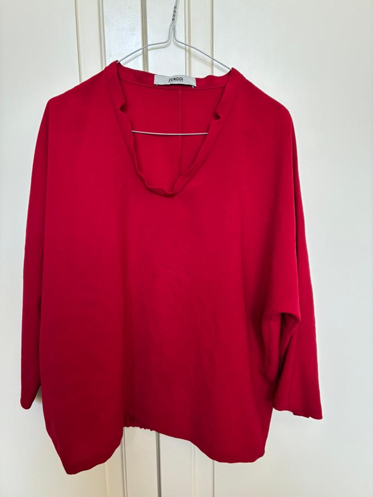 Zenggi top rood maat 42, Kleding | Dames, Tops, Verzenden, Maat 42/44 (L), Zo goed als nieuw, Lange mouw