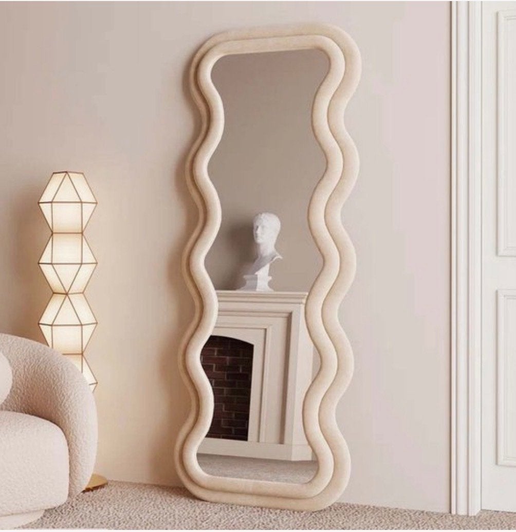 Wavy Spiegel Beige 160x60 cm - 70% KORTING - OP=OP, 7021br, Nieuw, Ophalen of Verzenden, Sera@live.nl