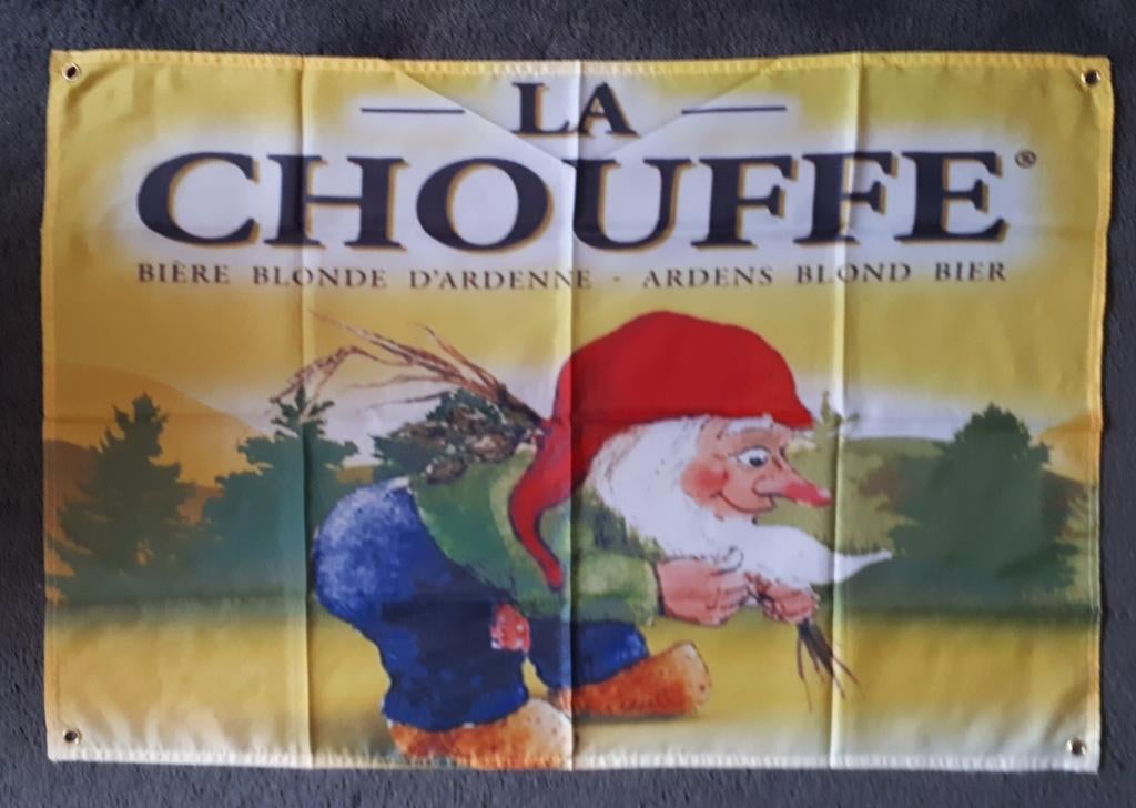 La Chouffe 60x90 cm Reclame Vlag, Ophalen of Verzenden, Nieuw, Reclamebord, Plaat of Schild, Overige merken