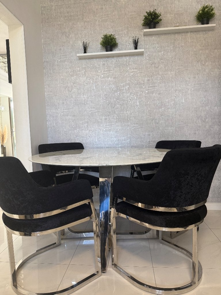 Complete set | eettafel, salontafel en bijzettafel MARMER, Huis en Inrichting, Ophalen
