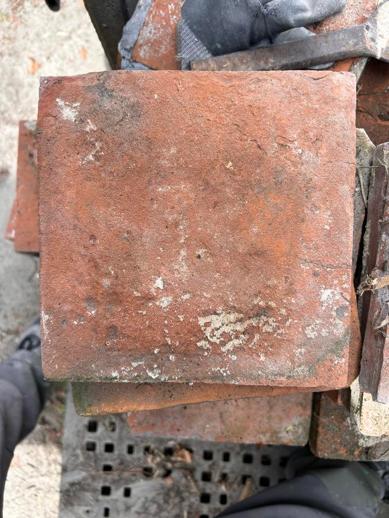 Oude terracotta tegels - Gebruikt, Antiek en Kunst, Ophalen of Verzenden