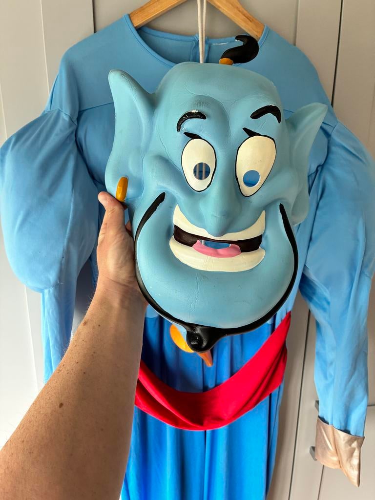 Aladdin Geest Kostuum met Masker - Genie, Ophalen, Zo goed als nieuw, Kostuum, Film of Tv