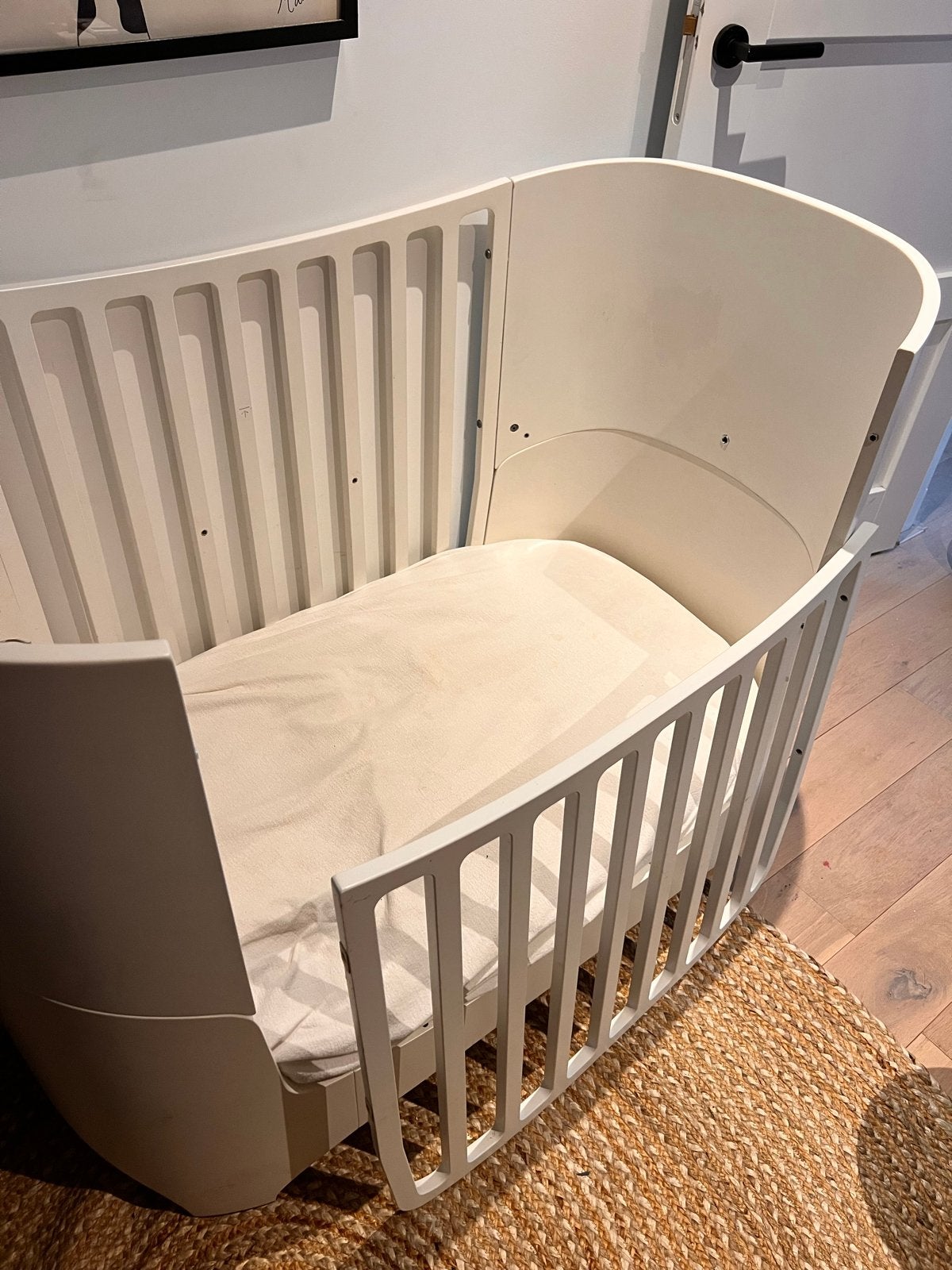 Leander Classic meegroeibed wit met junior kit en matras, Kinderen en Baby's, Kinderkamer | Bedden, Ophalen, Gebruikt, 70 tot 85 cm