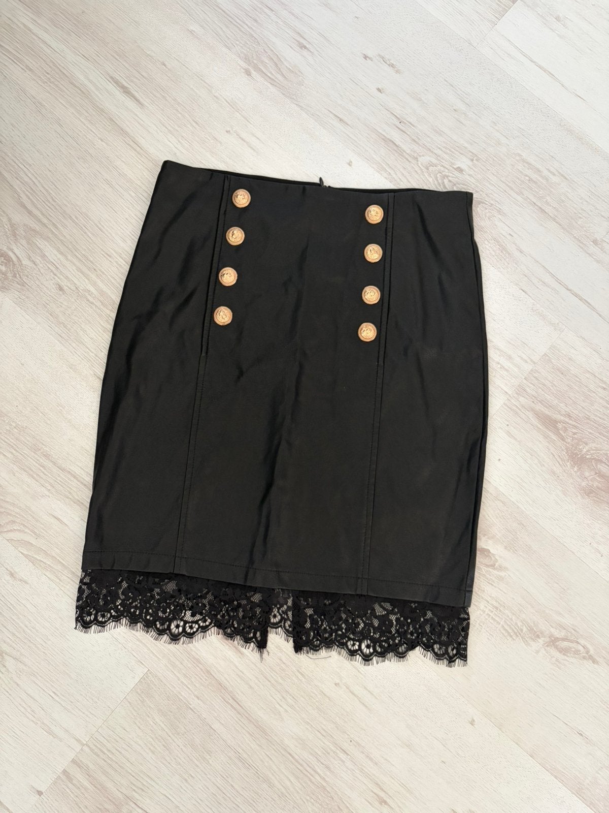 Rok Leatherlook, Maat 38/40 (M), Zwart, Nieuw, Ophalen of Verzenden