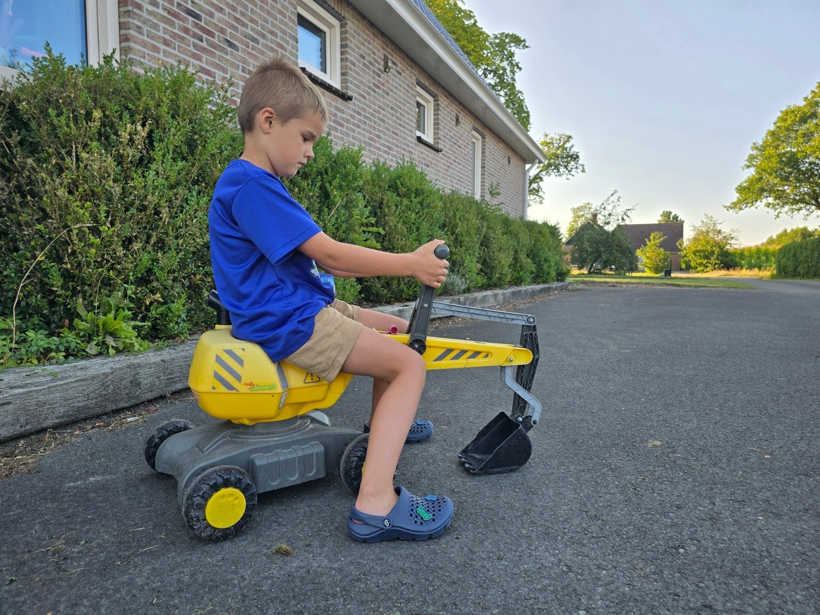 Kinder graafmachine loopvoertuig - Geel, Ophalen, Gebruikt, Loopvoertuig