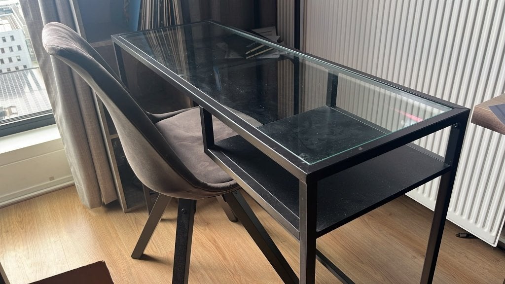 Bureau, Huis en Inrichting, Bureaus, Ophalen, Zwart, Gebruikt, 36 cm