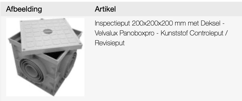 Inspectieput 200x200mm met deksel, Ophalen, Pvc, Overige typen, Nieuw