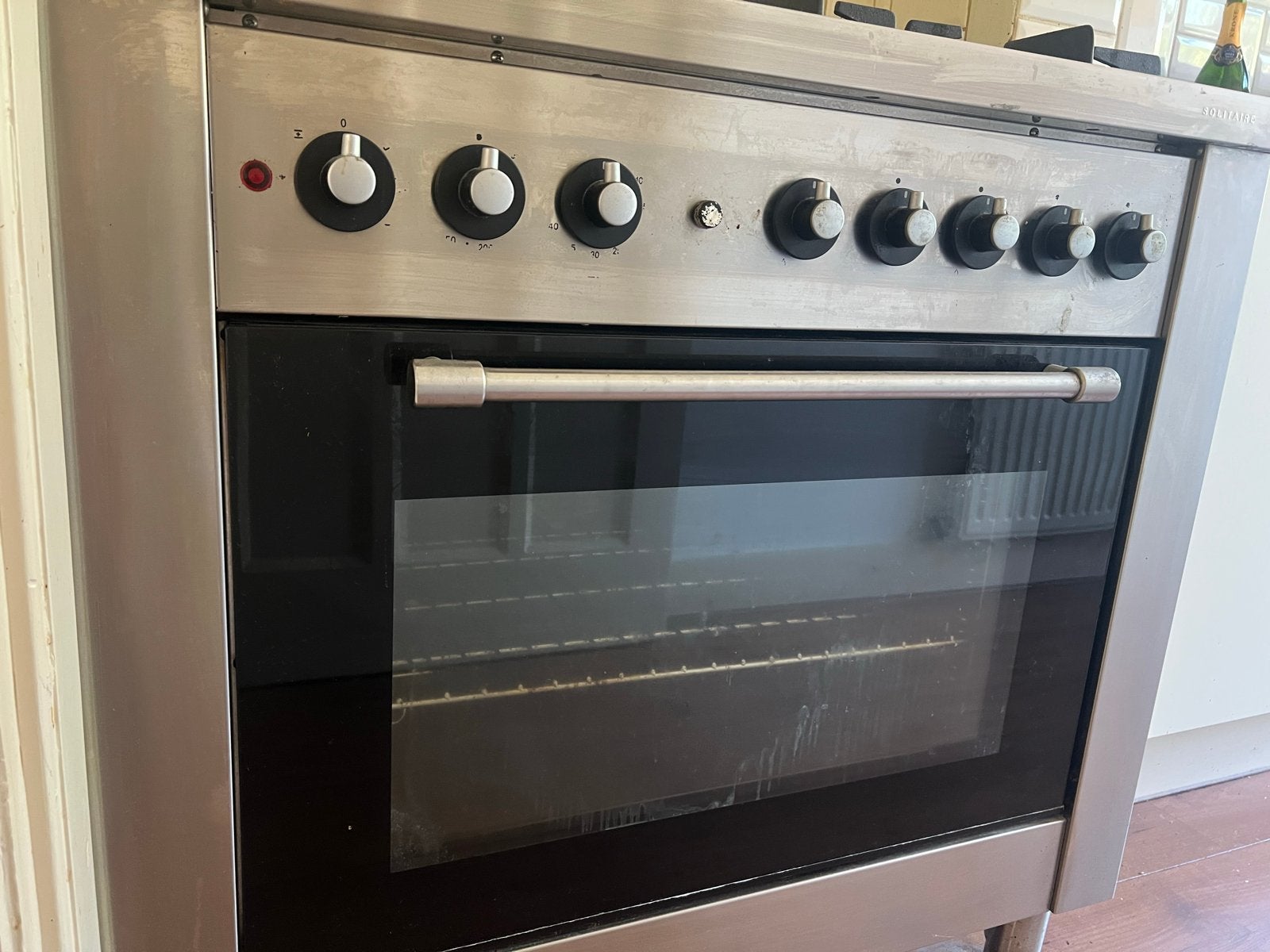 Solitaire RVS Gasfornuis met Oven - Vrijstaand, Ophalen, Gebruikt, Hete lucht, 60 cm of meer