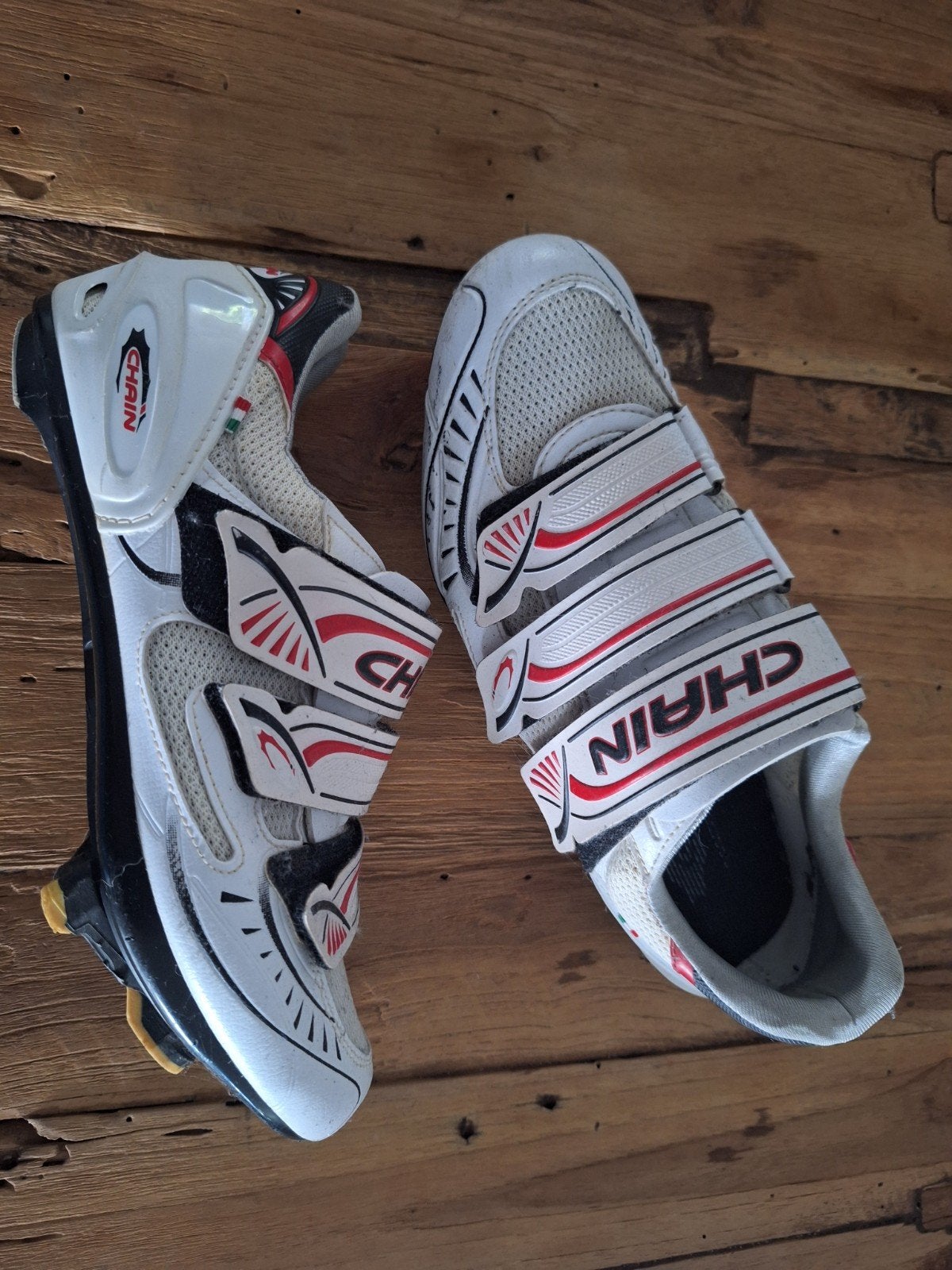 Witte Chain fietsschoenen met klittenbandsluiting, Ophalen of Verzenden, Gebruikt, Kleding