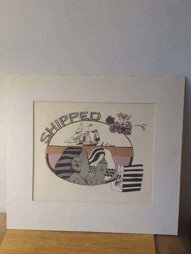 Zeefdruk Jan v Wensveen shipped kunst striptekenaar Haarlem , Ophalen