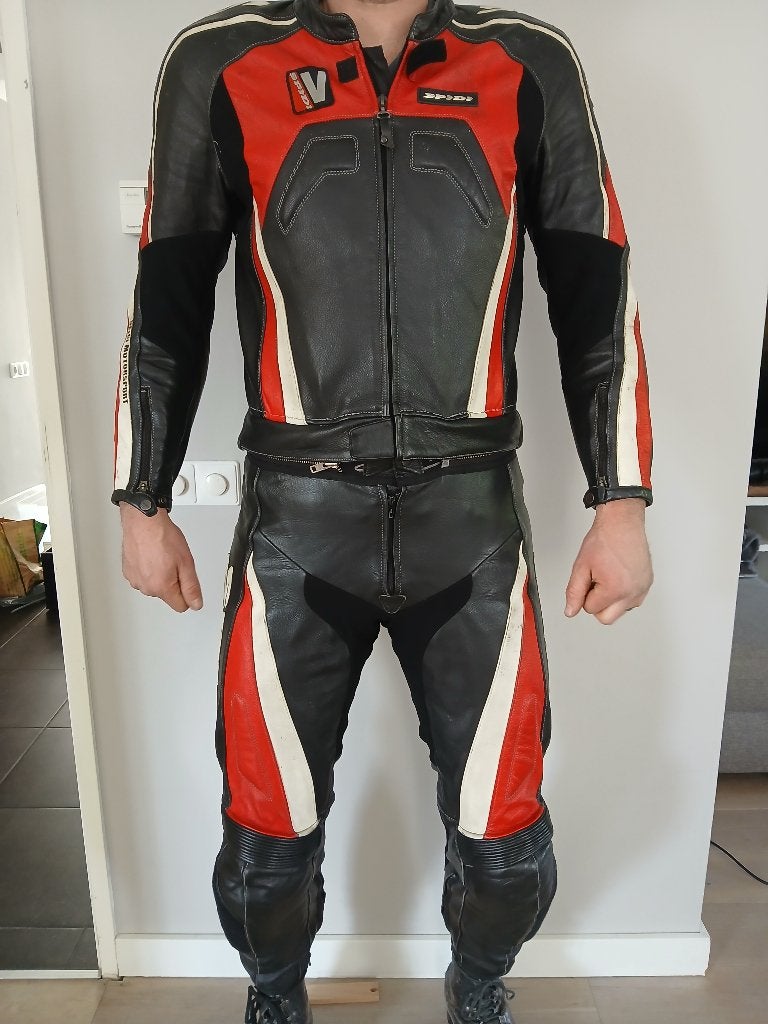 Leren Motorpak Spidi 52 - combi motor pak leer overall XL, Motoren, Kleding | Motorkleding, Combipak, Tweedehands, Ophalen of Verzenden