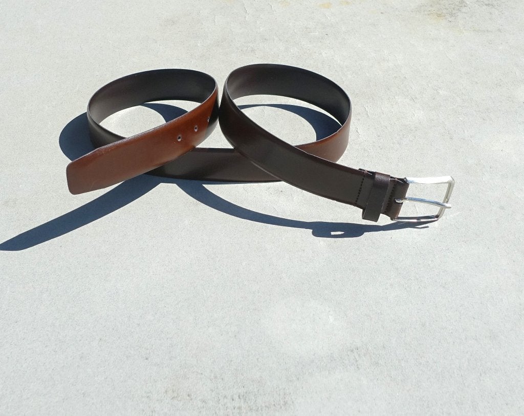leren herenriem CesVe131 / 115 x 3,4 cm in koffiebruin, Bruin, Echt leder, Nieuw, 115 cm of meer