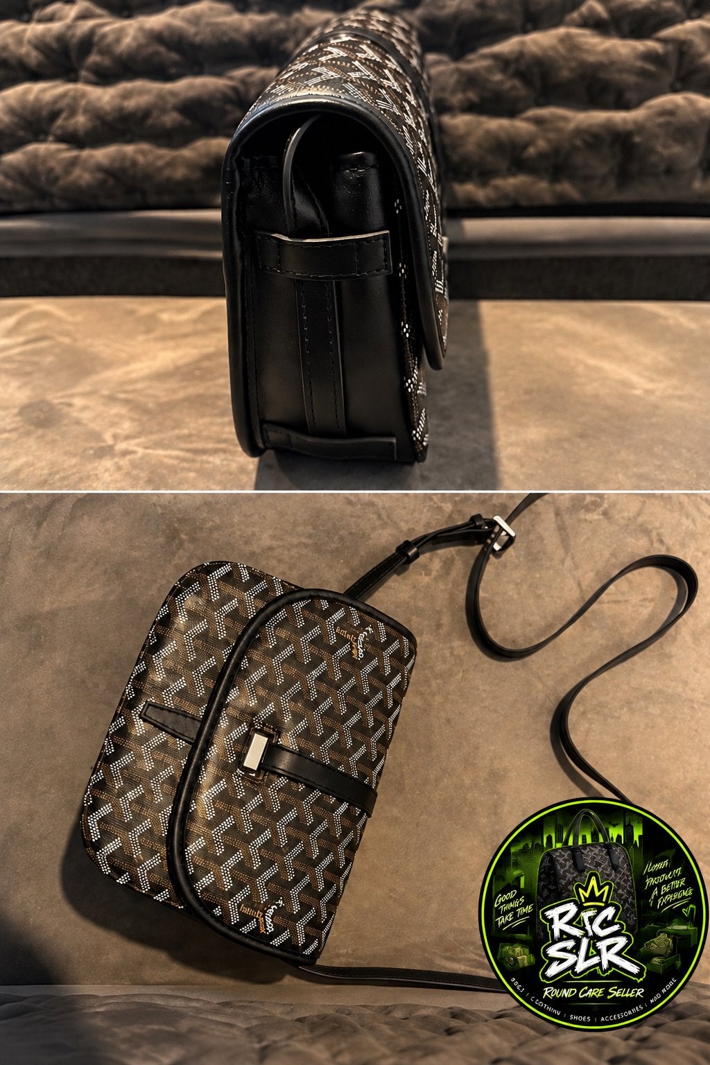 Goyard Belvédère MM Bag Schoudertasje Zwart/Bruin, Ophalen of Verzenden, Zo goed als nieuw, Zwart, Schoudertasje