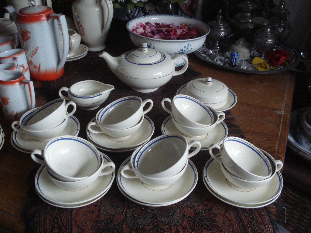 prachtige theeservies delen societe ceramique, Antiek en Kunst, Antiek | Servies los, Ophalen of Verzenden
