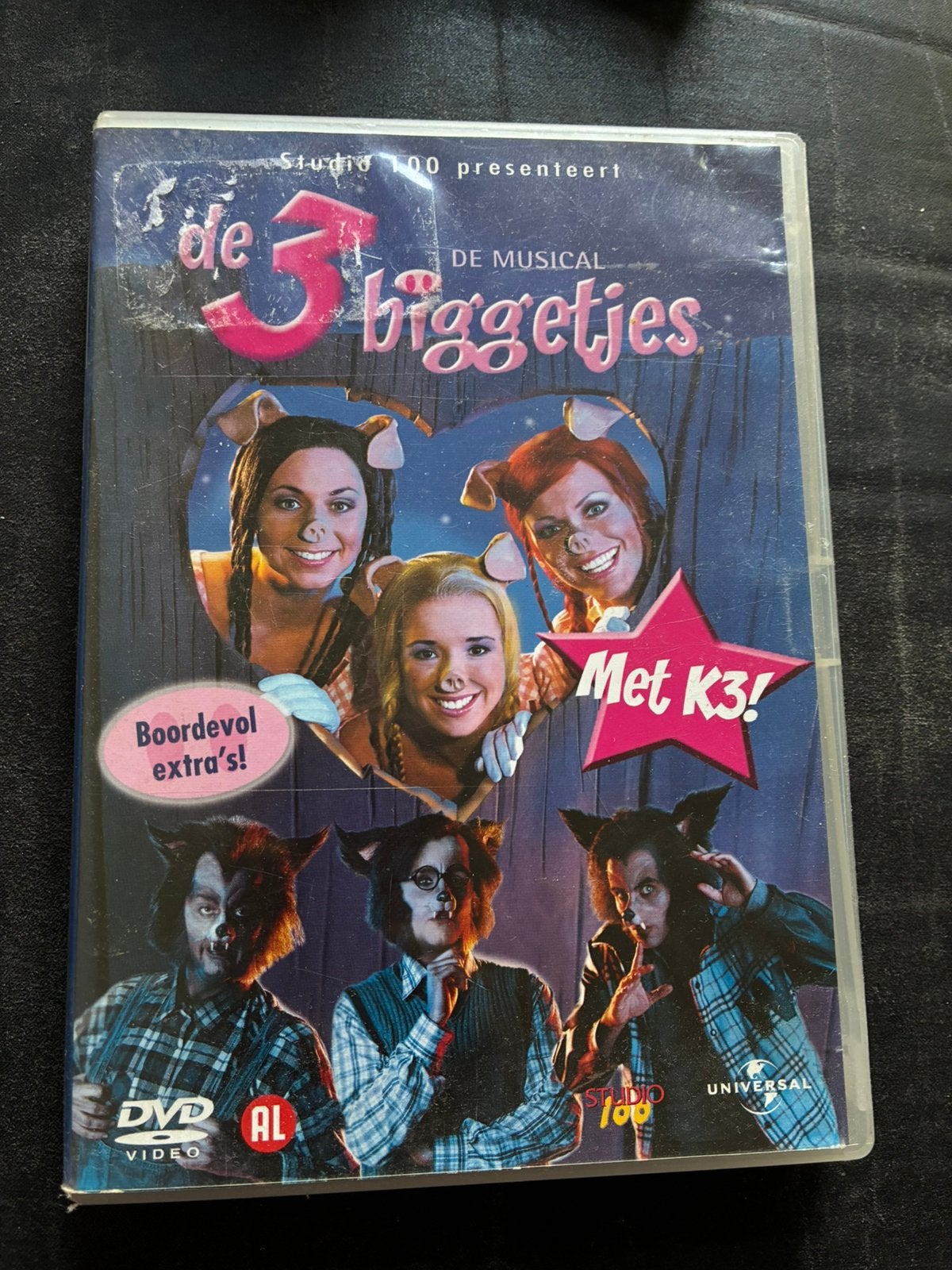 K3 dvd 3 biggetjes musical, Alle leeftijden, Ophalen of Verzenden, Gebruikt
