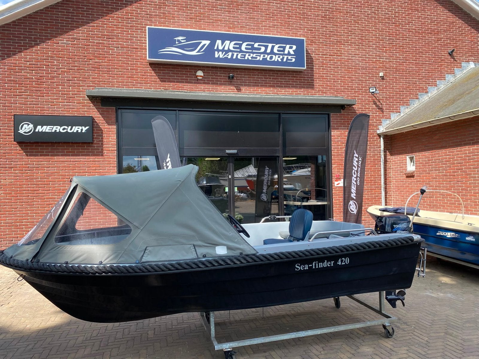 Seafinder 4.20 consoleboot met Tohatsu 9.8 pk – Vaarklaar!, Watersport en Boten, Vis- en Consoleboten, Ophalen, Gebruikt, Elektrische start