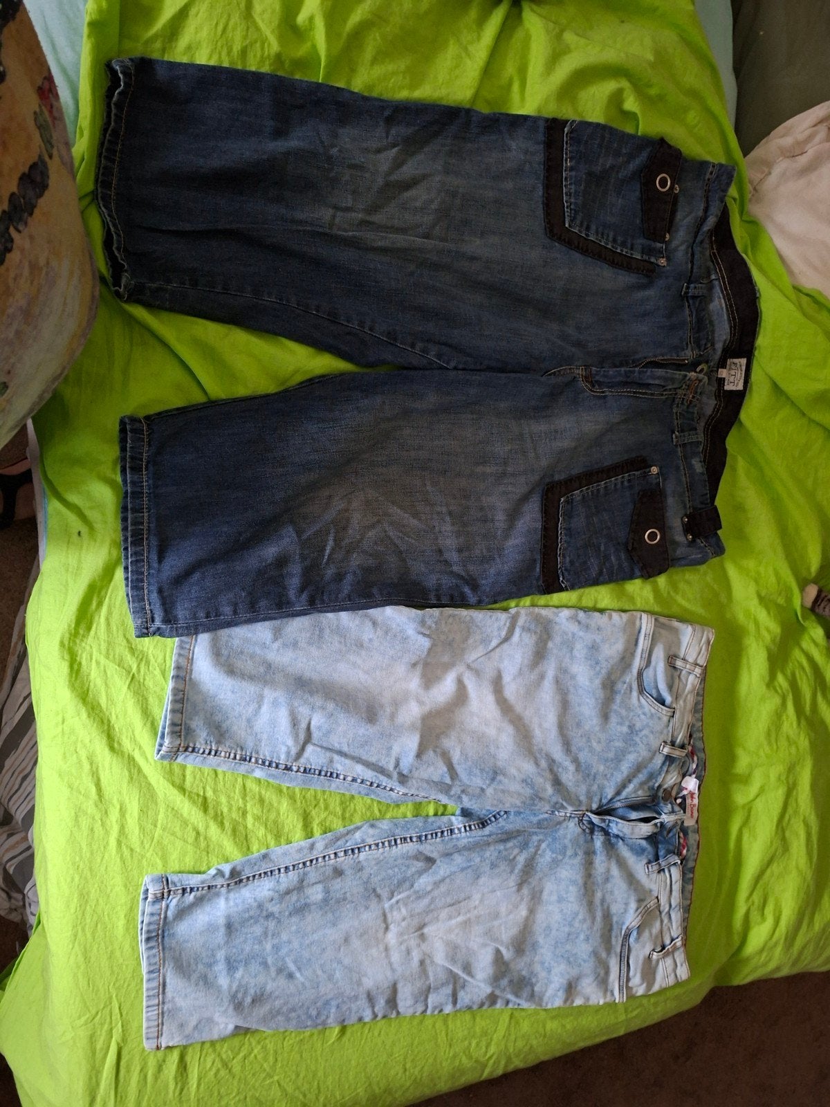 4 driekwart spijkerbroeken, Ophalen of Verzenden, Zo goed als nieuw, Blauw, Overige jeansmaten
