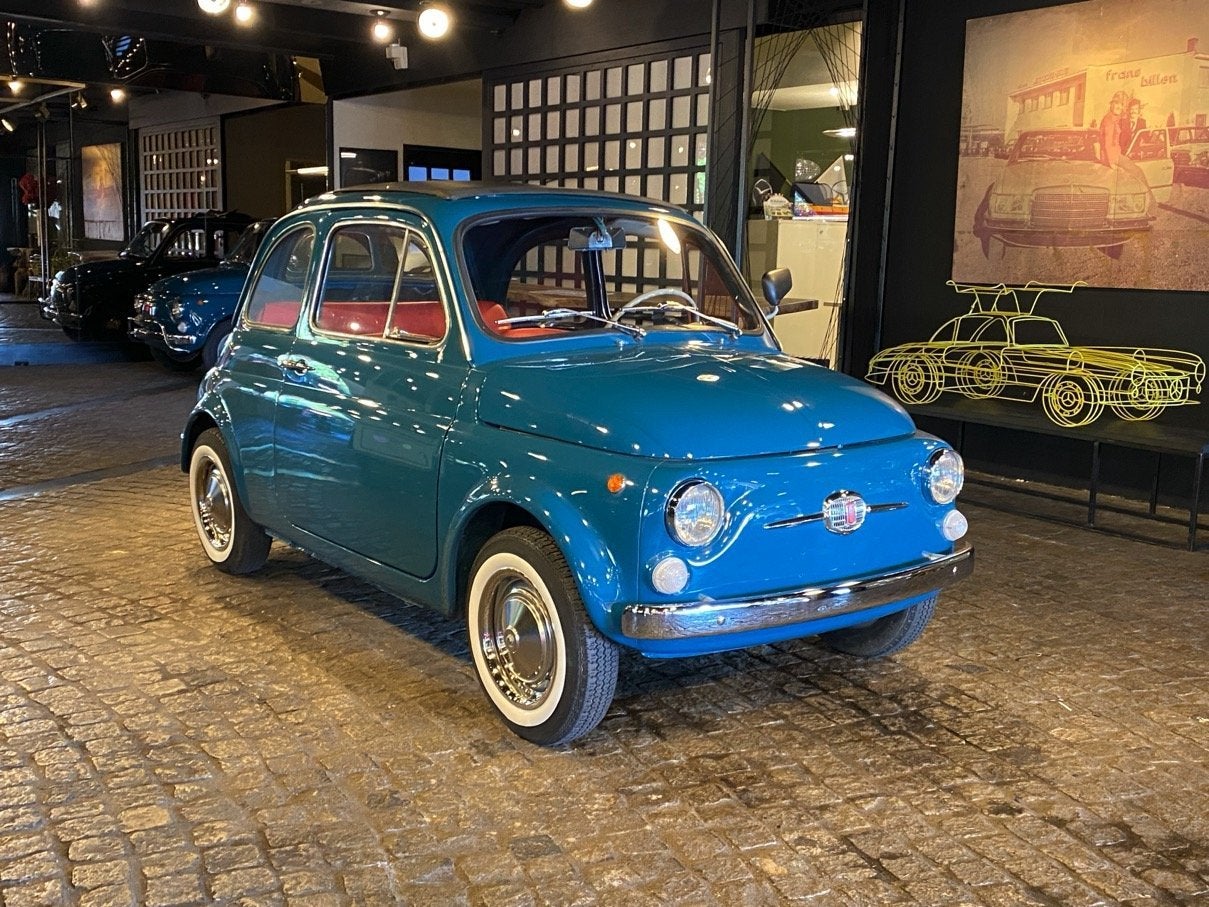 Fiat 500L Luxe (bj 1968), Auto's, Cabriolet, Blauw, Bedrijf, Handgeschakeld