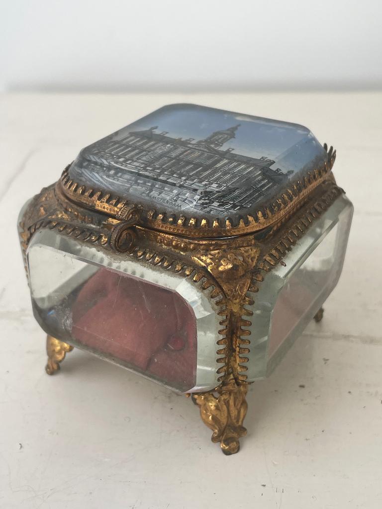 Antieke sieraden doos met Paleis op de Dam Amsterdam, Antiek en Kunst, Ophalen of Verzenden