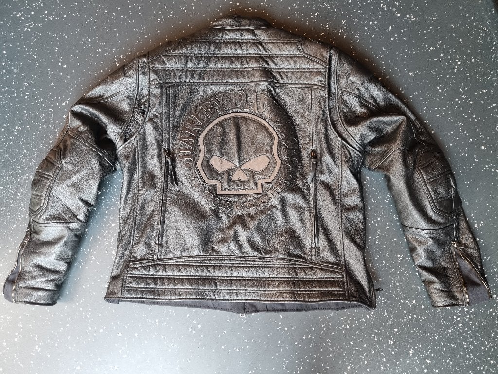 leren Harley Davidson jas XL Willy -G skull  Nieuwprijs €835, Ophalen, Heren, Jas | leer, Harley Davidson