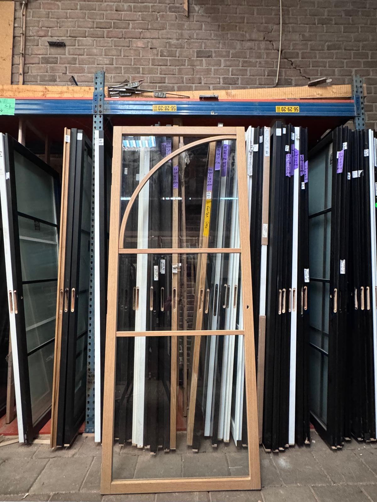 93x231,5 binnendeur stomp Links eiken staallook 58, Ophalen, Binnendeur, Nieuw, Glas