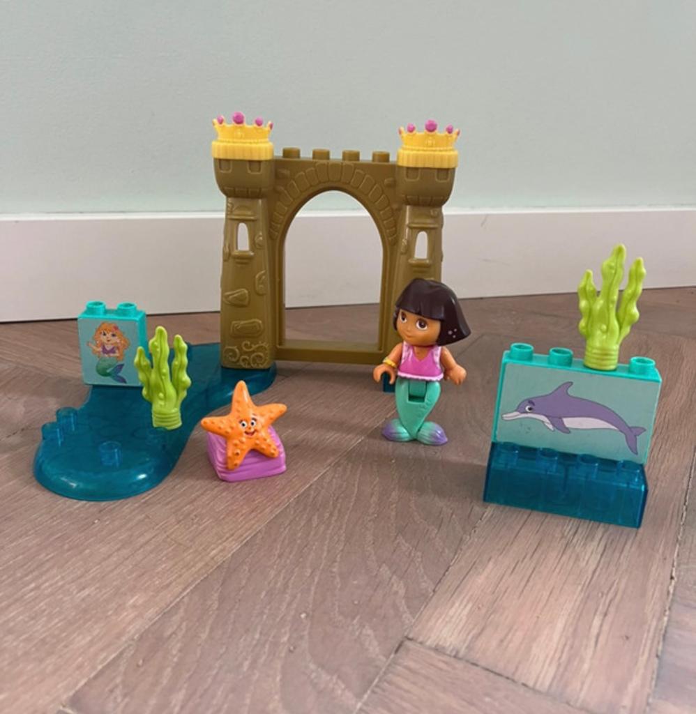 Mega bloks 3031 dora zeemeerminnen avontuur duplo kasteel, Ophalen of Verzenden, Zo goed als nieuw, Megabloks