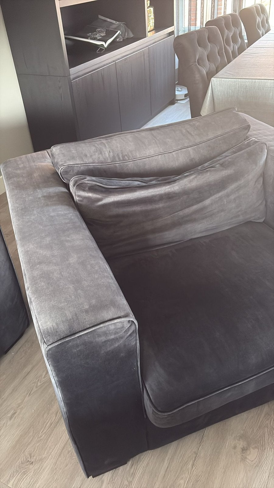 Loveseat / Fauteuil Terra Velvet, Ophalen, 100 tot 125 cm, Zo goed als nieuw, 100 tot 125 cm