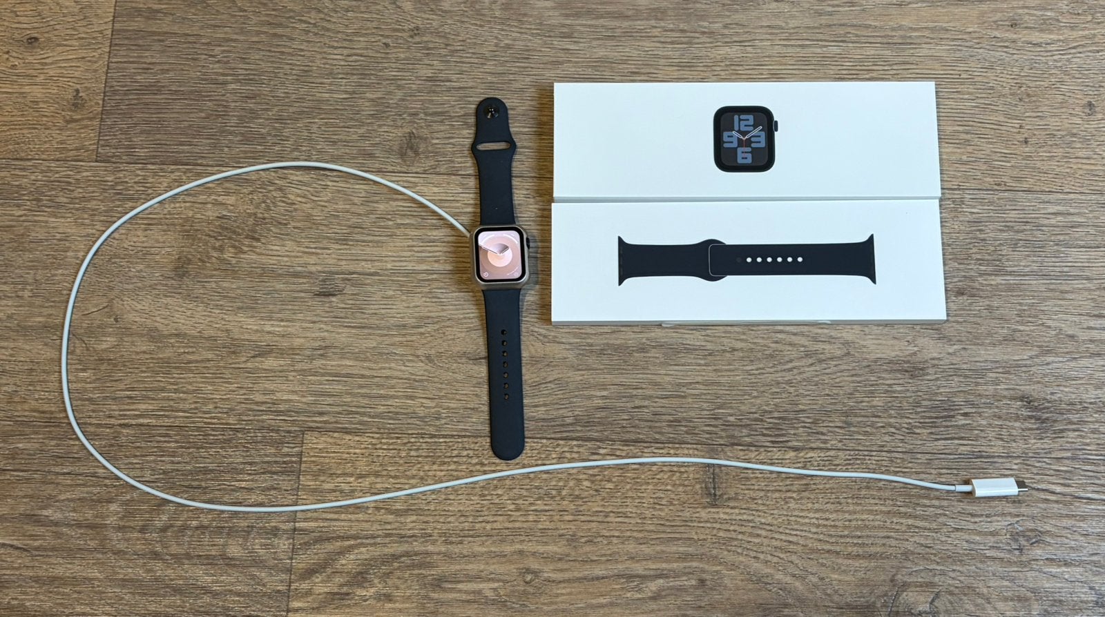 Apple Watch SE 2024 aluminium case 40 mm zwart, Apple Watch ⌚️, Zwart, IOS, Ophalen of Verzenden