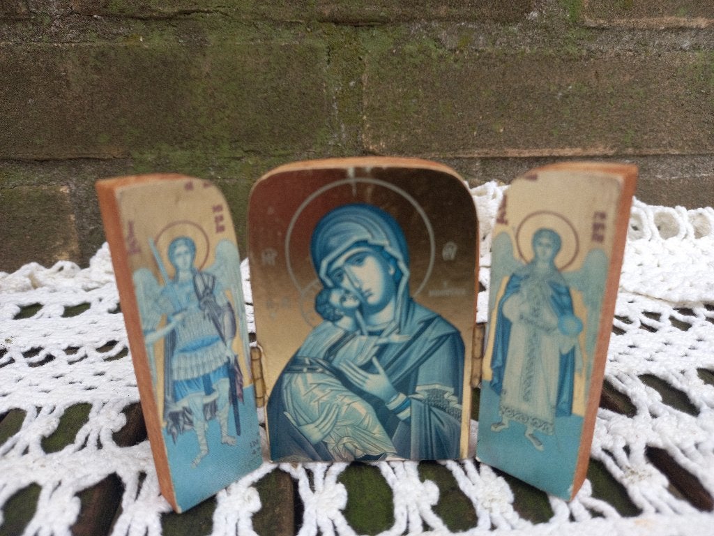 drieluik icoontje, Ophalen of Verzenden, Gebruikt, Overige typen, Christendom | Katholiek