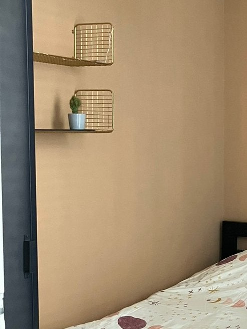 Gouden metalen wandplanken (set van 2), Huis en Inrichting, Woonaccessoires | Wandplanken en Boekenplanken, Ophalen, Gebruikt