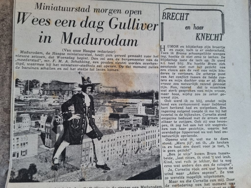 Gulliver in Madurodam Den Haag (1954), Verzamelen, Tijdschriften, Kranten en Knipsels, Ophalen of Verzenden, 1940 tot 1960, Knipsel(s)