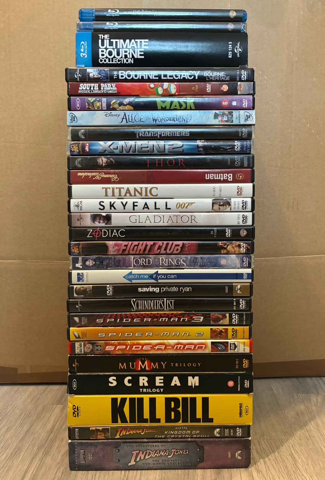 Blu-Ray/DVD-BUNDEL Dunkirk Scream Indiana Jones Bourne X-Men, Ophalen of Verzenden, Zo goed als nieuw, Actie