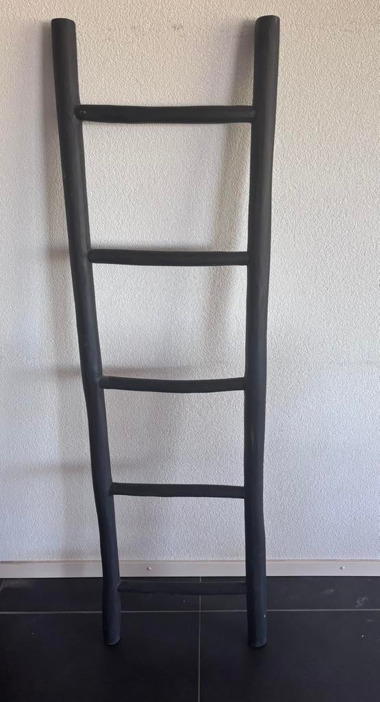 Ladder, decoratief, Ophalen, Zo goed als nieuw, Zwart, Hout