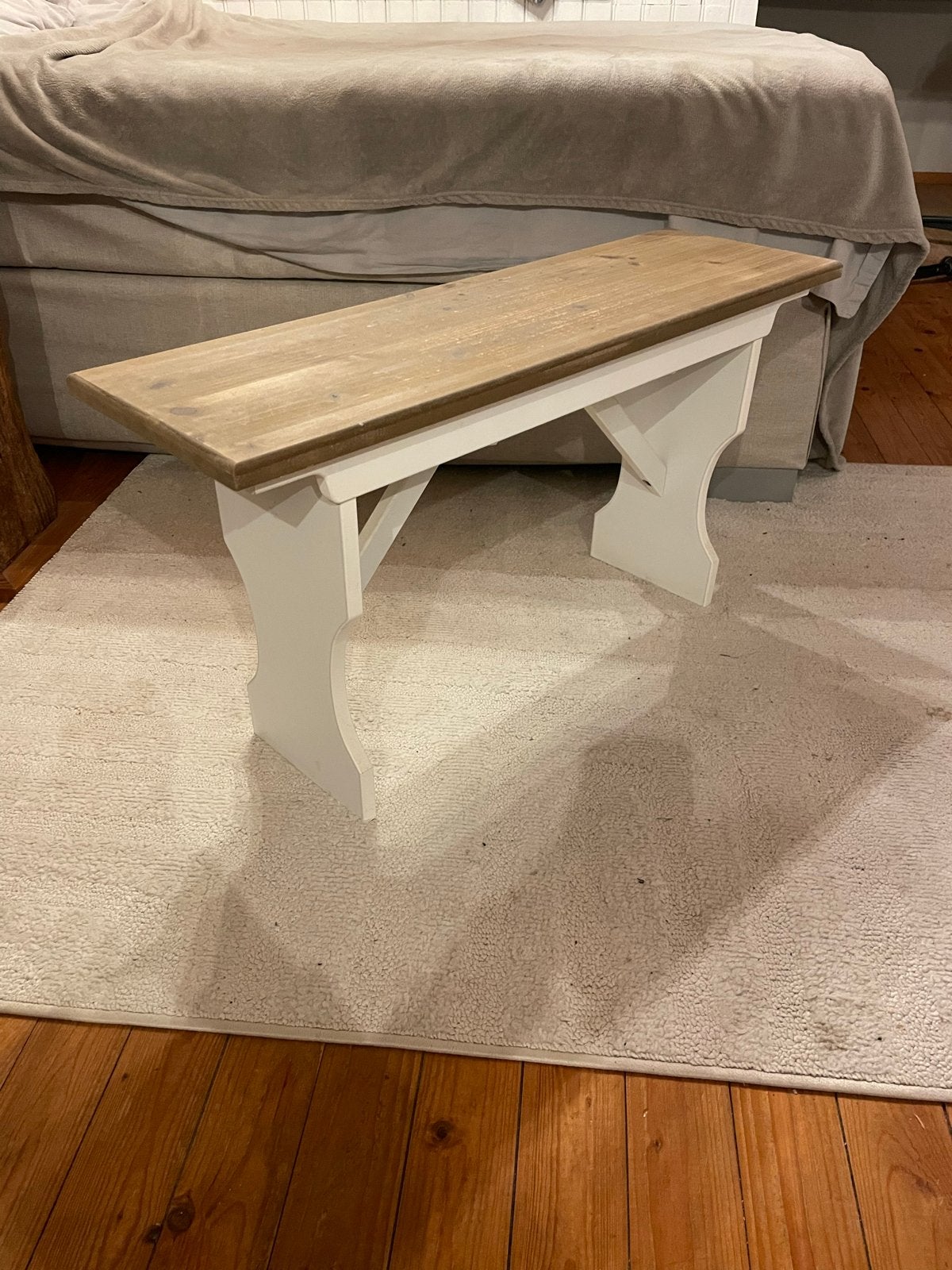 Landelijke houten bijzettafel, Gebruikt, 75 cm of meer, Rechthoekig, Hout
